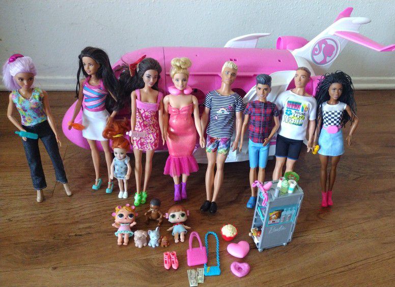 Barbie Airplane+Barbies Ken Dolls Lol Toys  Accessories Good Condition All Together For $75 Cash Firm Price 