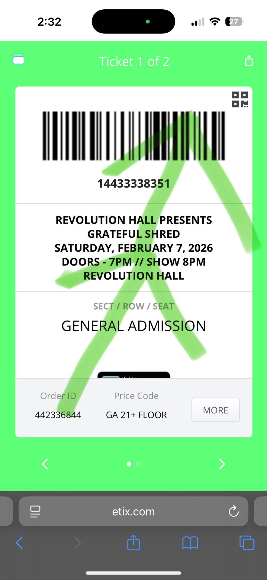 Greatful Shred Tickets Face Value