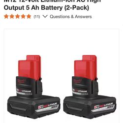 *NEW* Milwaukee M12 XC High Output 5 Ah Battery (2-Pack)