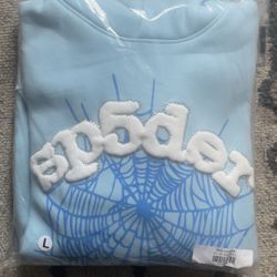 Blue rhinestones sp5der hoodie brand new