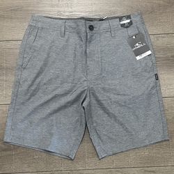 NEW O’Neill Hybrid Shorts Mens Size 31 Gray 19” Golf Beach