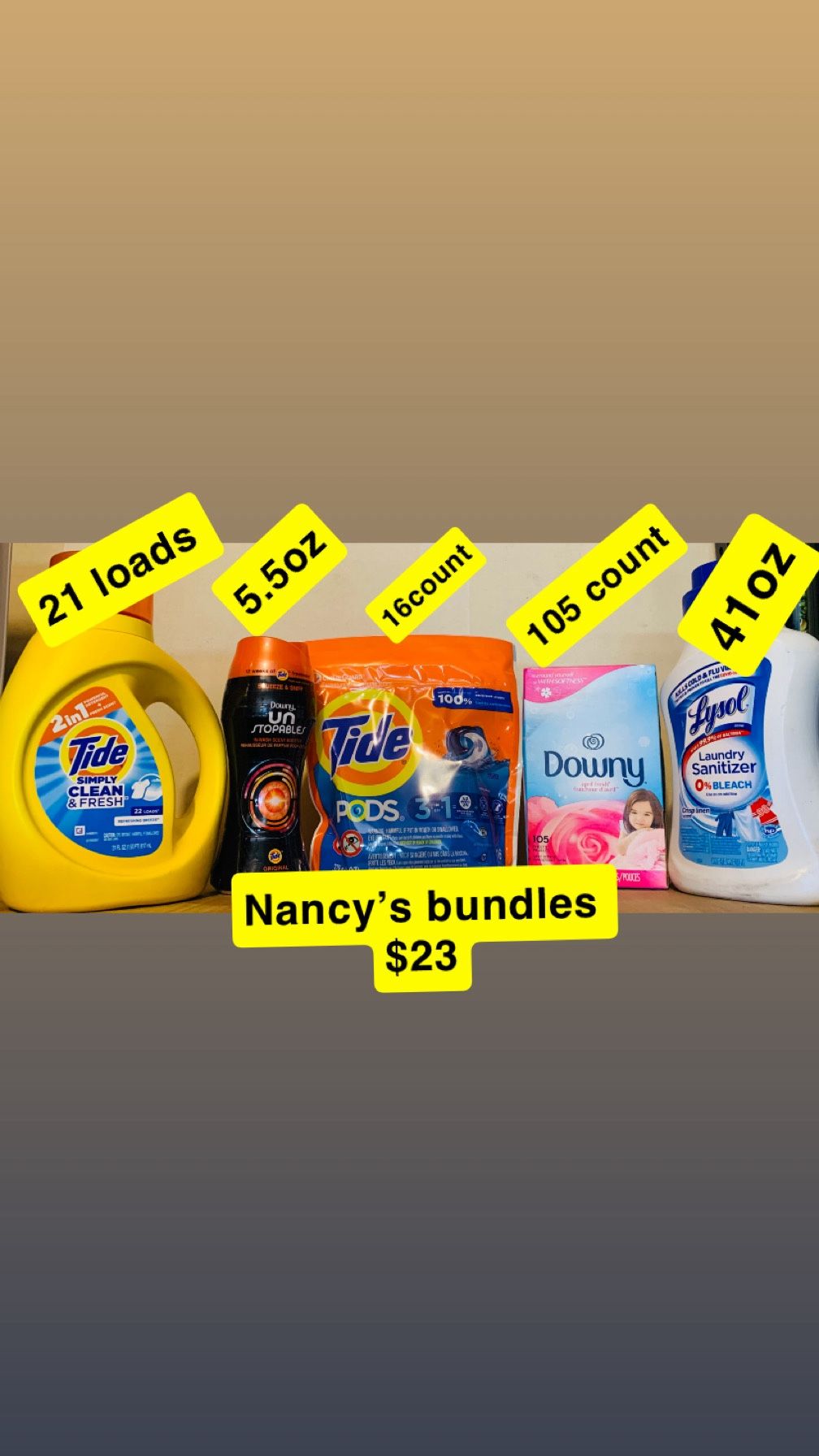 Tide Laundry Detergent Bundle $23for All