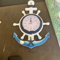 Anchor Ship Wheel Clock. 