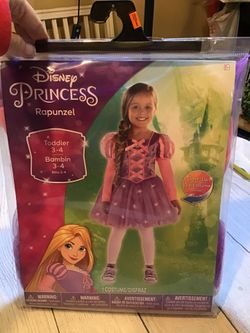 Disney Princess Rapunzel Light Up Dress Size Toddler 3/4-NEW