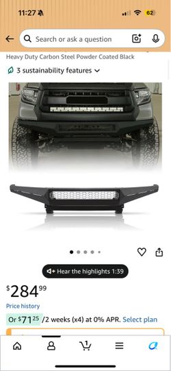 Heavy Duty Carbon Steel Front Bumper Black for 2 gen tundra