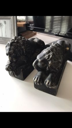 Vintage Lion Bookends Vintage Antique Lion Statue Bookends