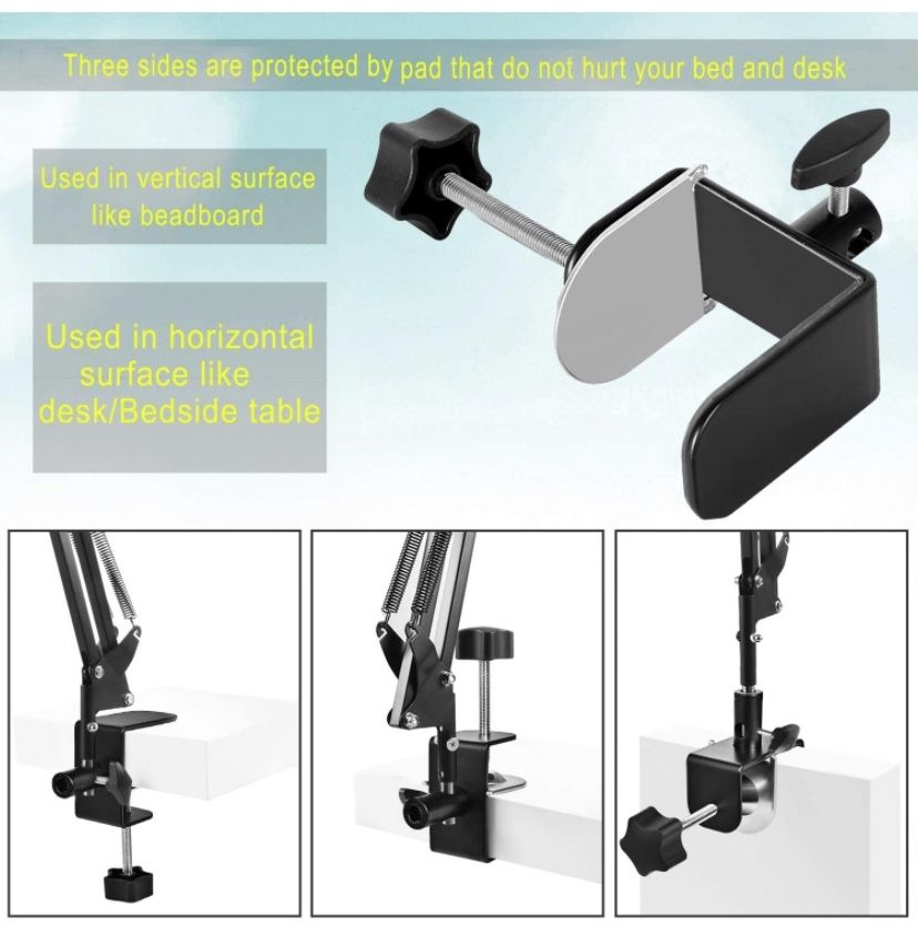 Tablet Stand for Bed,360 Degree Rotating Bed Tablet Mount Holder Stand with Aluminum Arm for iPad,iPhoneXS,N-Switch, Amazon Kindle Fire,or Other 4~11