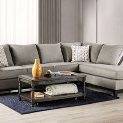 Brand New Grey Upscale Sectional Sofa (Pillows Included)