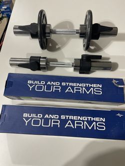 2 Olympic Size 2” X 20” Dumbbell Bar Handles With 4 Quick Release Locks $99 For Both 