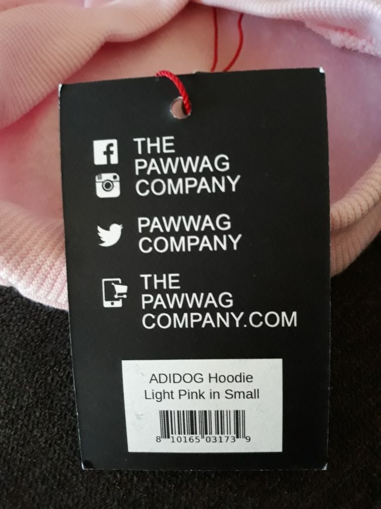 NWT Adidog Hoodie in Light pink size small