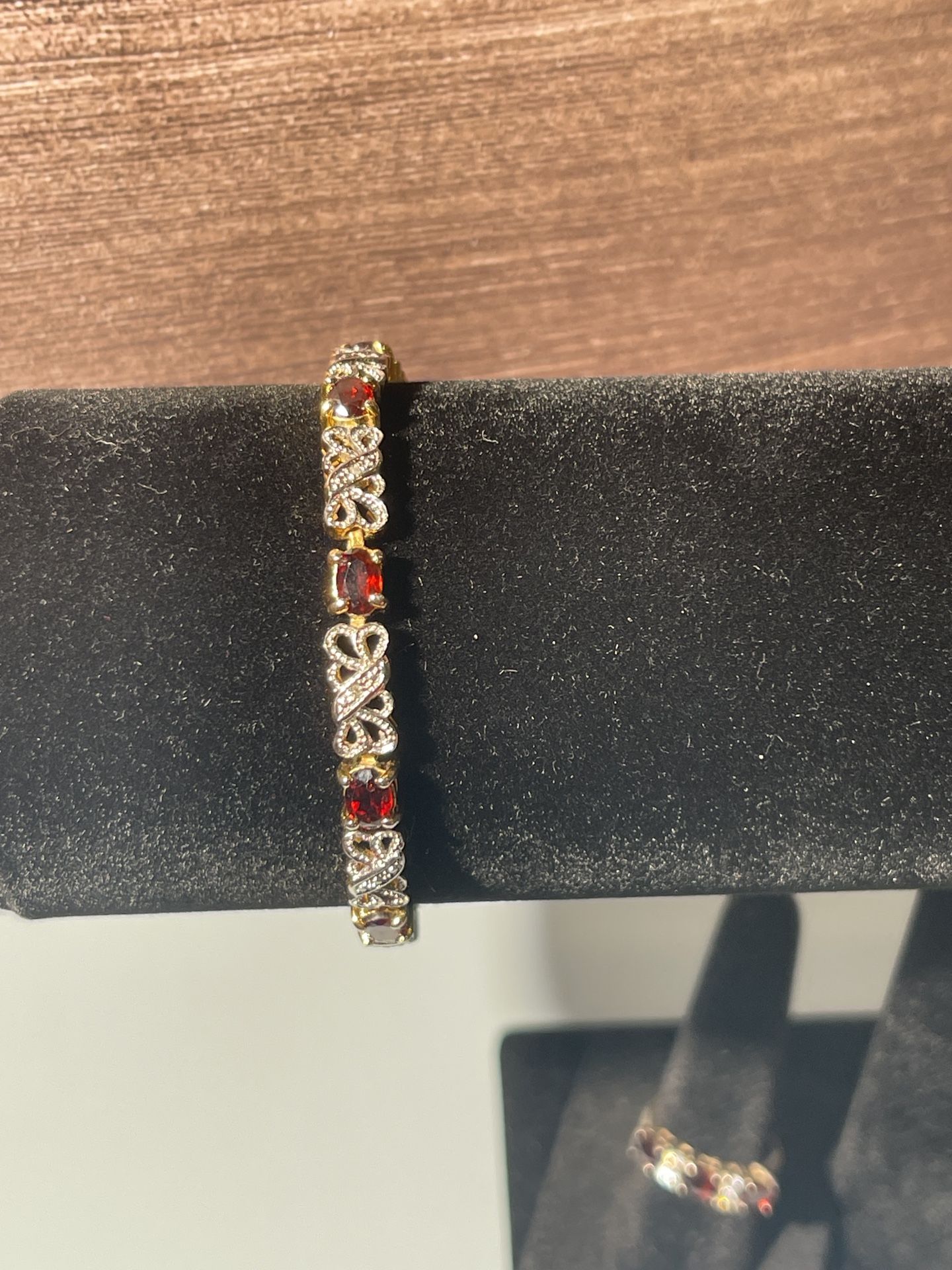 Lot #130 – Garnet Bracelet & Ring Set