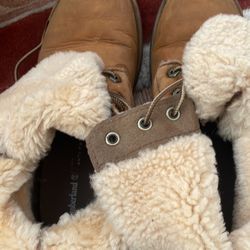 Timberland Leather Shearling Boots-sz 8 