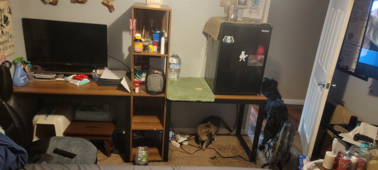 Double Desk With Shelving 100$ Obo
