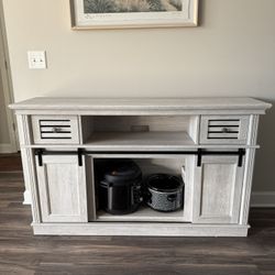 Credenza-Modern Farmhouse TV Console / Media Cabinet - Light Wood Finish