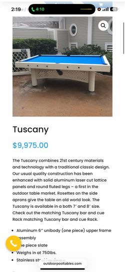 Tuscany Pool Table