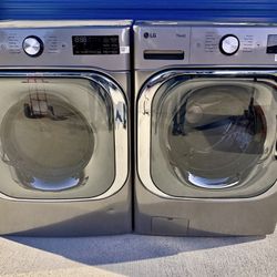 LG Mega Capacity Smart Wi-Fi Enabled Washer w/TurboWash + Smart Gas Dryer...