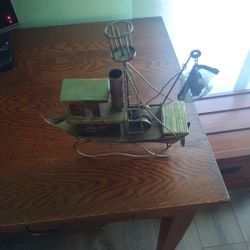 Antique Brass  Shrimp Boat Music Box
