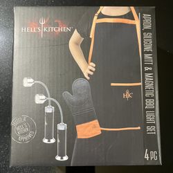 Hell’s Kitchen Apron, Silicone Mitt & Magnetic BBQ Light