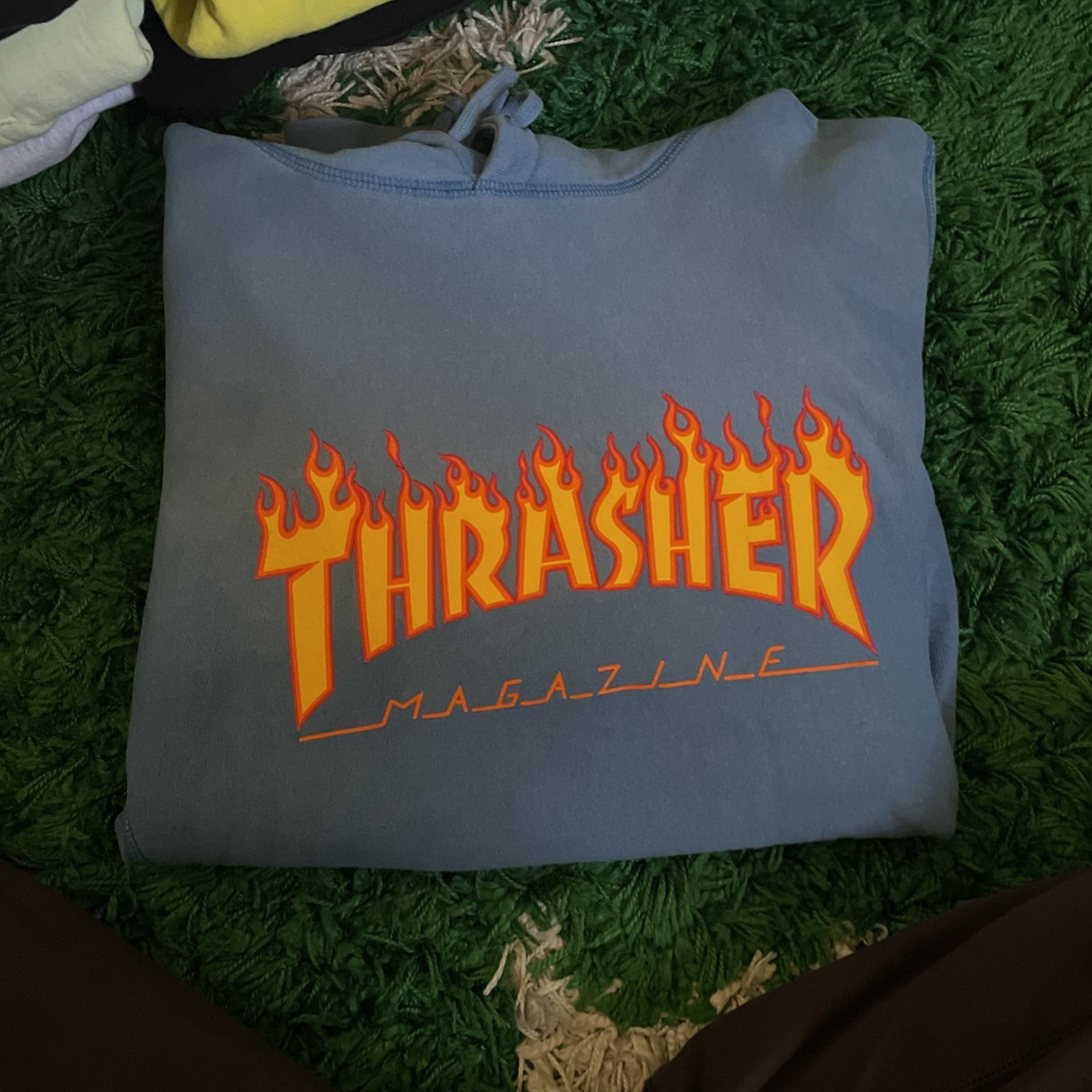 Supreme X Thrasher Hoodie Limited Rare Light Blue