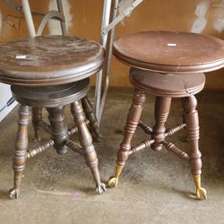 (1)antique Glass Ball Crow Foot Piano Stool Your Choice