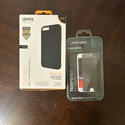 Black iPhone 6/6s Protective Case with Zonic Tempered Screen Protector bundle 