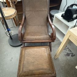 Leather Chair And Ottoman 