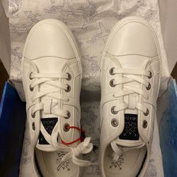 Fashion Leather Sneakers White Size 11
