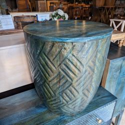 Wooden Toco  Drum Accent Table
