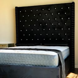 Brand New Black Queen Size 6foot Bed Frame With New Mattress Set/Fast Delivery 