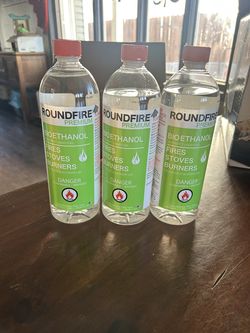 Bio Ethanol Fuel For Fires, Stoves, Burners - 3 Unopened 1 Liter Bottles