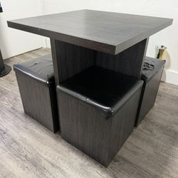 Table And Storage Stool Set 5 Piece