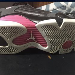 Pink charcoal grey and Black Jordan’s