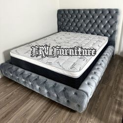 New Queen Bed Frame With Mattress 