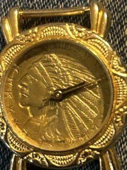 ❤️❤️❤️❤️❤️INDIAN HEAD WATCH ( NOT A REAL GOLD)