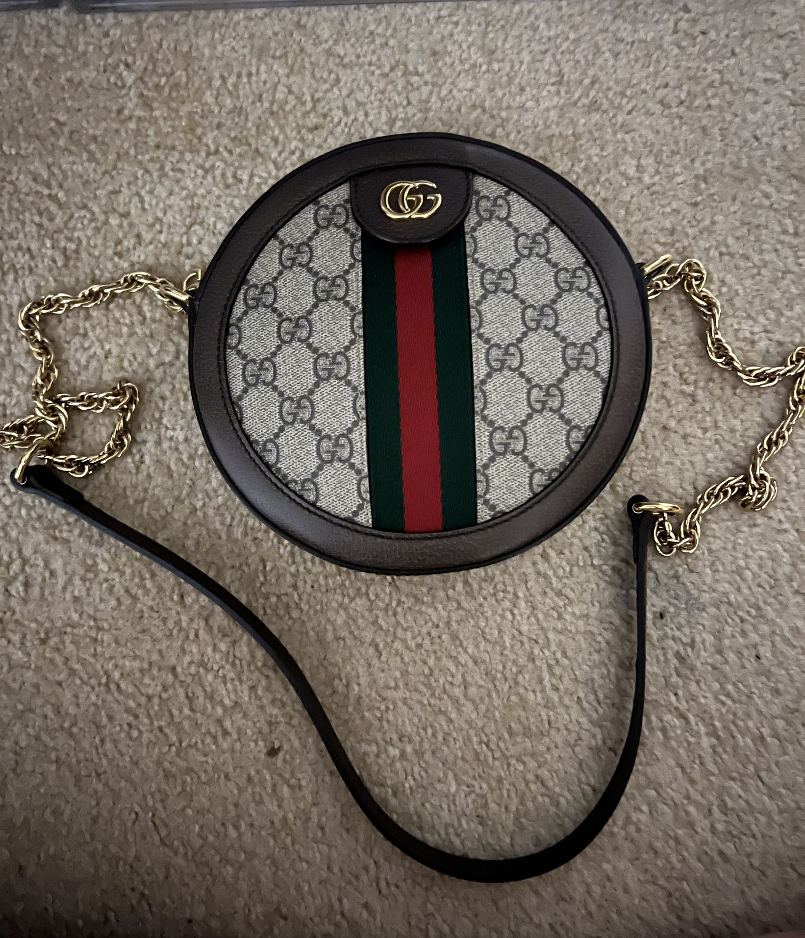 Gucci Supreme Monogram Ophidia Round Shoulder Bag