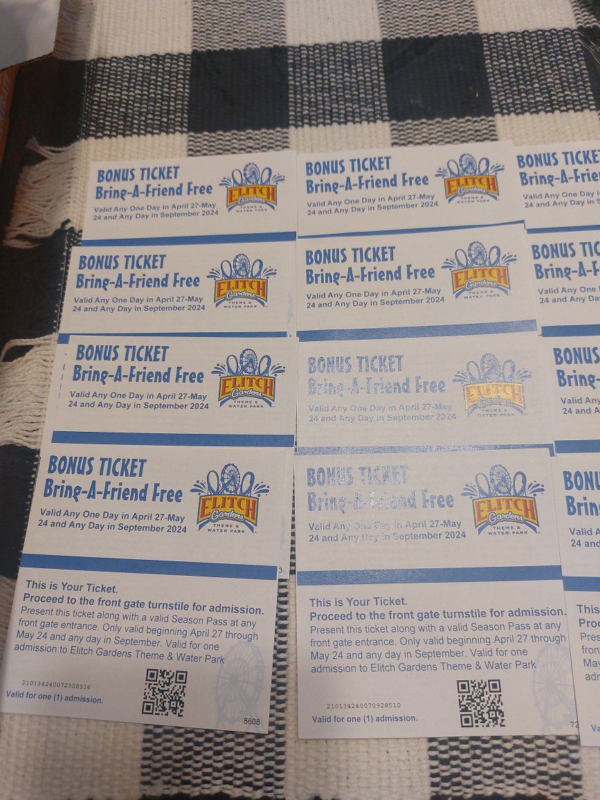 Tickets For Elitch $20 Or 3x $50