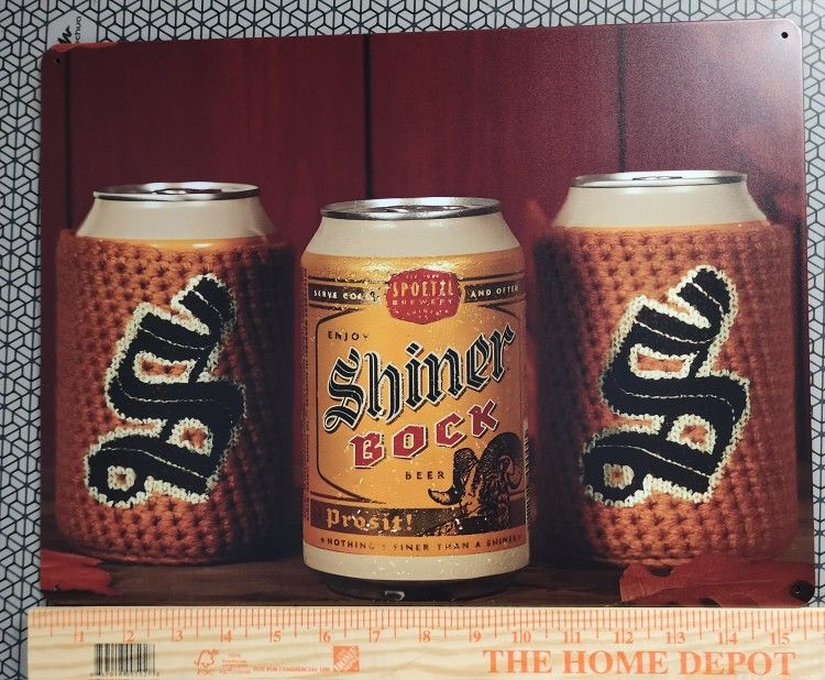 16x12 Shiner Bock Metal Bar Sign