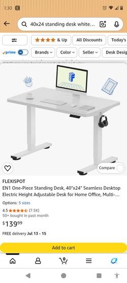 white standing desk