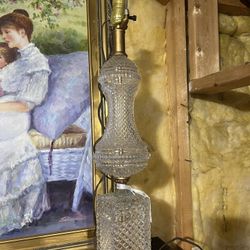 Antique Clear Glass Nightstand Lamp 