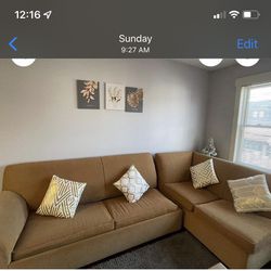 Sectional Two Piece Couch With Couch Bed