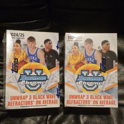 2024-25 Bowman Chrome University Basketball Blaster Box! 2 Box Lot! Copper Flagg