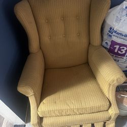 Pair Of Yellow Wingback Chairs (Free)