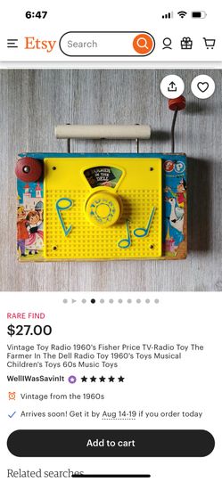 Tv Radio Fisher-Price Toy Vintage