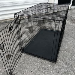 48x30x33in Large Black Metal Foldable Single Door Dog Cage Carrier Containment Housing Crate! Great for dogs up to 100lbs 