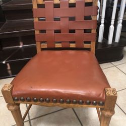 Leather Low Hight Chairs (4) Excellent Quality & Comfortable/ Vintage / Moving / Downsizing/ BEST OFFE