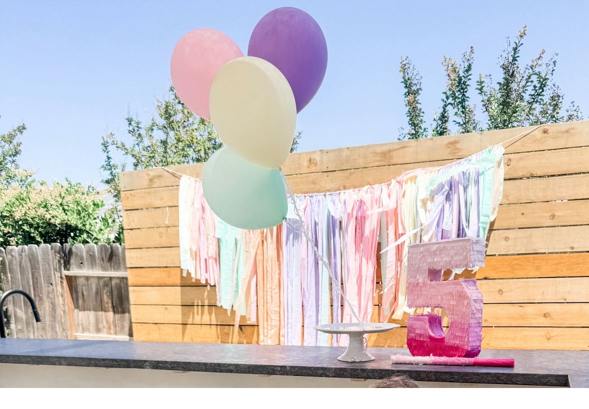 8ft Birthday Fringe Banner (used twice)