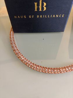 Haus of Brilliance Rose Gold Mesh Bracelet
