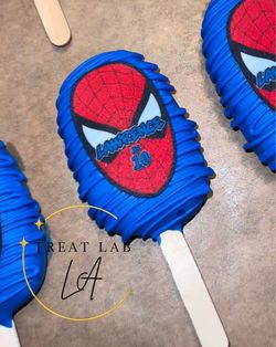 Custom Cakecicles cake pops - Spider Man, birthday party treats