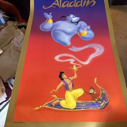 ALADDIN CAST MEMBER ONLY LIMITED EDITION POSTER #4624/5000 (WALT DISNEY, 1992)