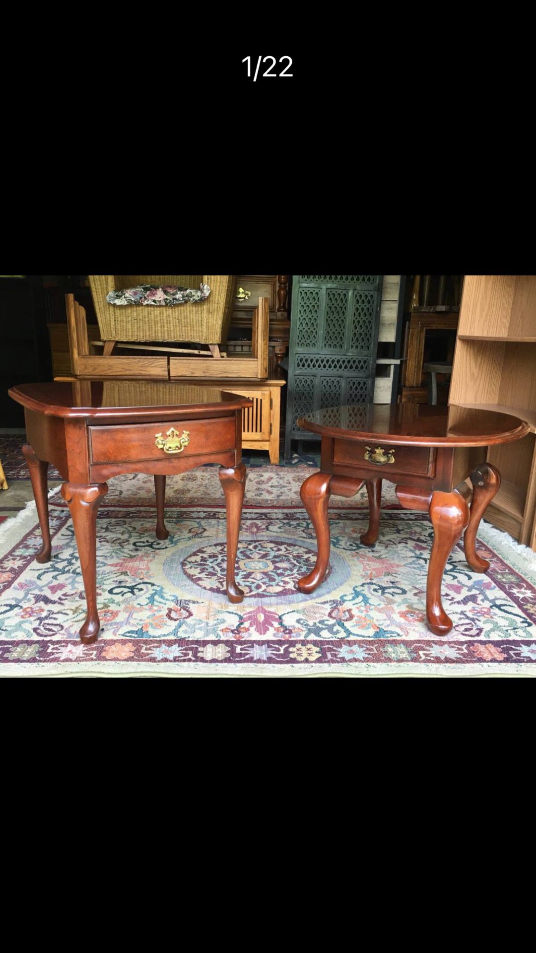 2 Chippendale Mahogany End Side Tables - See Description